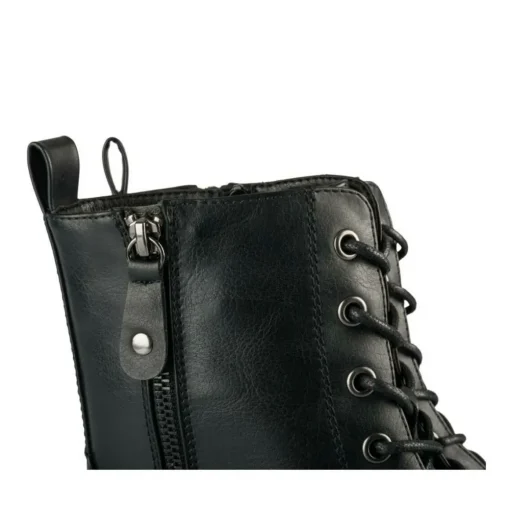 Bottines NOIR Femme Motif Uni Lacets