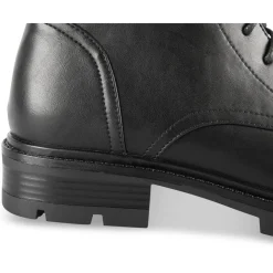 Bottines NOIR Femme Motif Uni Lacets