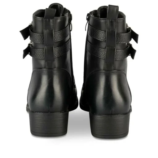 Bottines NOIR Femme Motif Animal Lacets