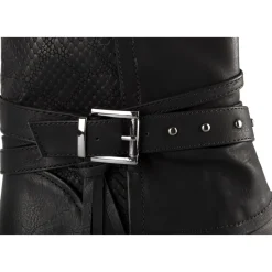 Bottines NOIR Femme Motif Animal Fermeture éclair