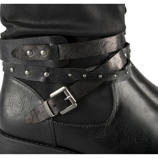 Bottines NOIR Femme Motif Chaîne Fermeture éclair