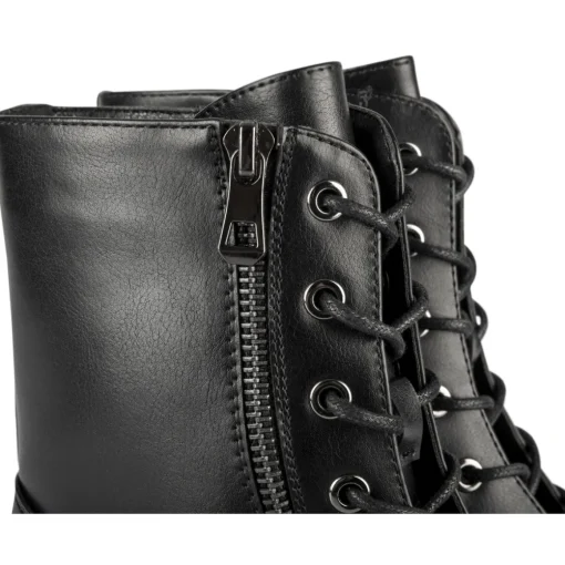 Bottines NOIR Femme Motif Uni Lacets