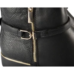 Bottines NOIR Femme Motif Uni Fermeture éclair