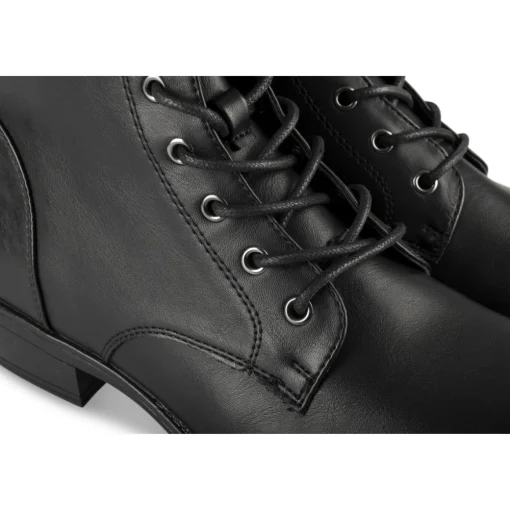 Bottines NOIR Femme Motif Uni Lacets