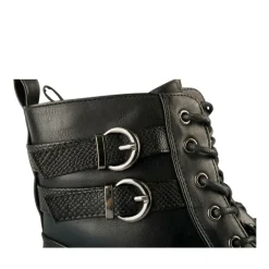 Bottines NOIR Femme Motif Animal Lacets