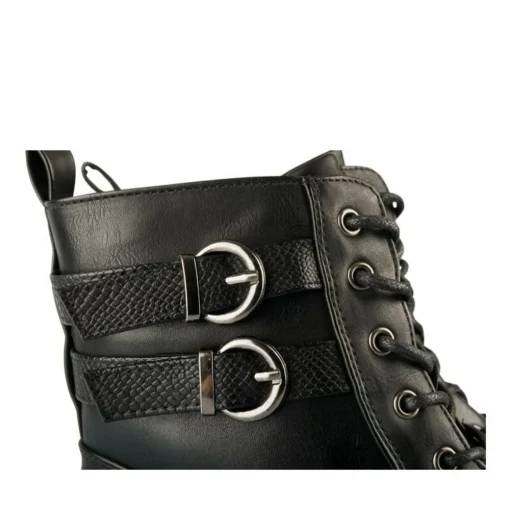 Bottines NOIR Femme Motif Animal Lacets