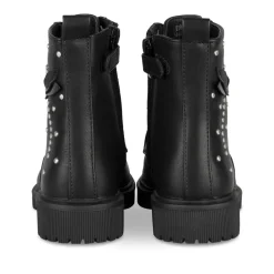 Bottines NOIR Fille Motif Uni Lacets + Fermeture éclair