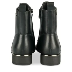 Bottines NOIR Fille Motif Coeurs Lacets