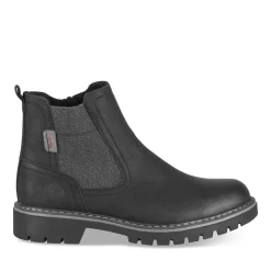 Bottines NOIR Homme Motif Uni Elastique + Fermeture éclair