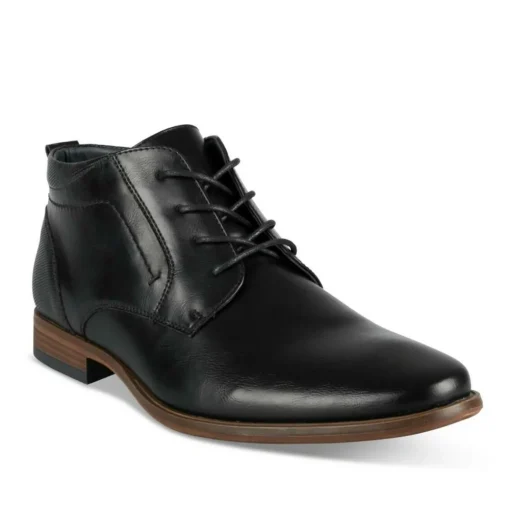 Bottines NOIR Homme Motif Uni Lacets