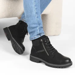 Bottines NOIR Homme Motif Uni A Enfiler