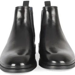 Bottines NOIR Homme Motif Uni Elastique