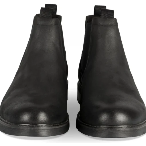 Bottines NOIR Homme Motif Uni Elastique