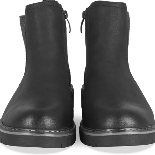 Bottines NOIR Homme Motif Uni Elastique + Fermeture éclair