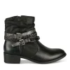 Bottines Plissé NOIR Femme Motif Tressé Fermeture éclair