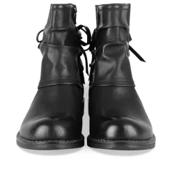 Bottines Plissé NOIR Femme Motif Animal A Enfiler