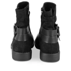 Bottines Plissé NOIR Femme Motif Uni Fermeture éclair