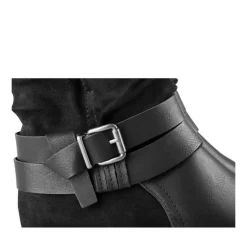 Bottines Plissé NOIR Femme Motif Uni Fermeture éclair