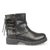 Bottines Plissé NOIR Fille Motif Uni Fermeture éclair