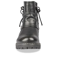 Bottines Plissé NOIR Fille Motif Uni Fermeture éclair