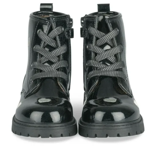 Bottines Rangers BLEU Fille Motif Vernis Lacets