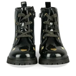 Bottines Rangers BLEU Fille Motif Coeurs Lacets