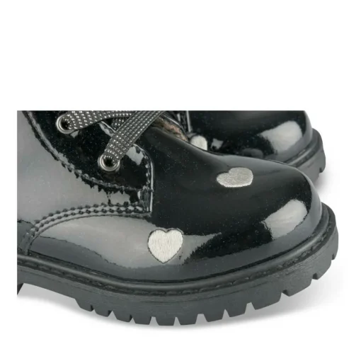 Bottines Rangers BLEU Fille Motif Vernis Lacets