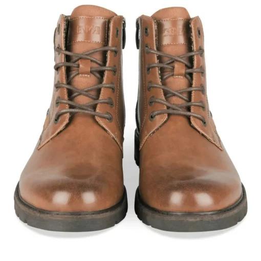 Bottines Rangers MARRON Homme Motif Uni Lacets