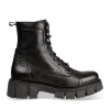 Bottines Rangers NOIR Femme CUIR Motif Uni Lacets