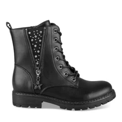 Bottines Rangers NOIR Fille Motif Perle Fermeture éclair