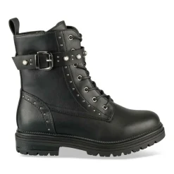 Bottines Rangers NOIR Fille Motif Perle Fermeture éclair