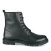 Bottines Rangers NOIR Fille CUIR Motif Uni Lacets