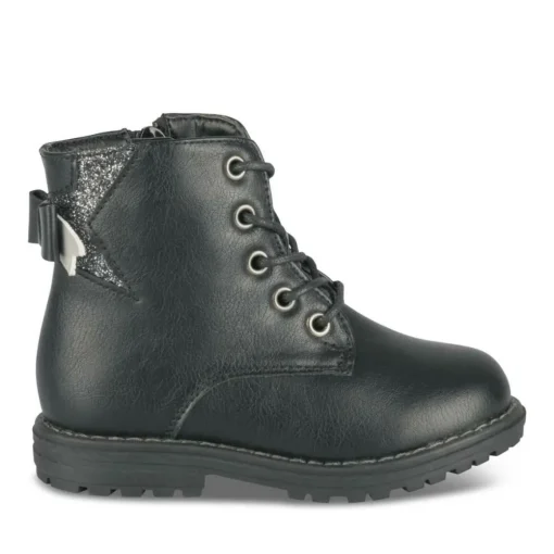 Bottines Rangers NOIR Fille Motif Paillettes Lacets