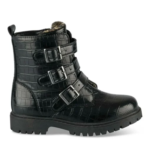Bottines Rangers NOIR Fille Motif Iridescent Fermeture éclair