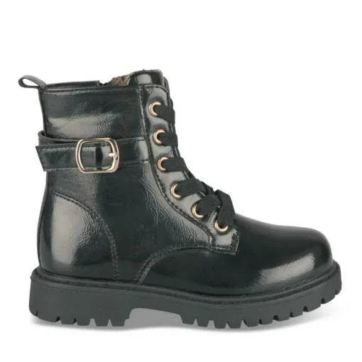 Bottines Rangers NOIR Fille Motif Iridescent Lacets