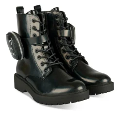 Bottines Rangers NOIR Fille Motif Iridescent Lacets