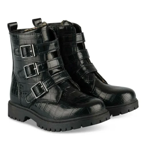 Bottines Rangers NOIR Fille Motif Iridescent Fermeture éclair