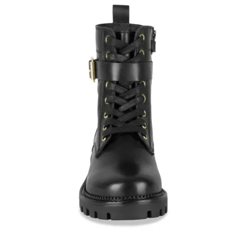 Bottines Rangers NOIR Fille CUIR Motif Uni A Enfiler