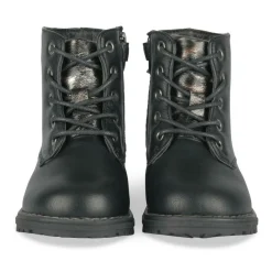 Bottines Rangers NOIR Fille Motif Paillettes Lacets