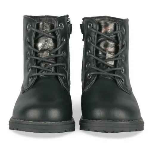 Bottines Rangers NOIR Fille Motif Paillettes Lacets