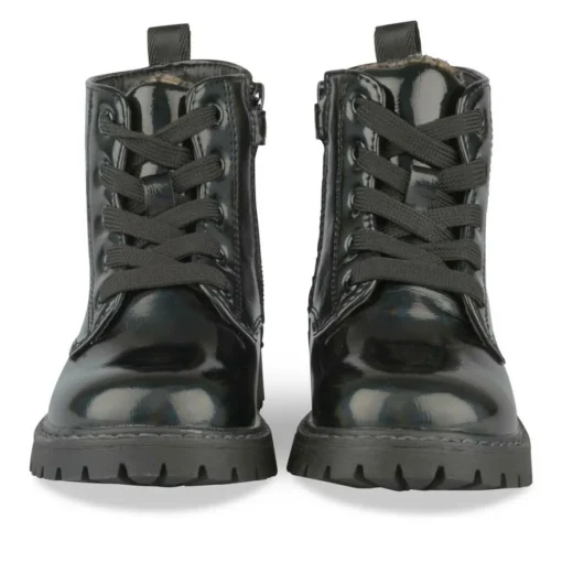 Bottines Rangers NOIR Fille Motif Iridescent Lacets