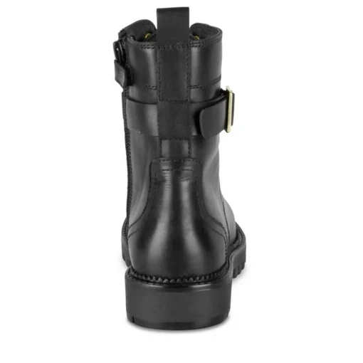 Bottines Rangers NOIR Fille CUIR Motif Uni A Enfiler