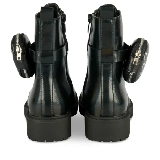 Bottines Rangers NOIR Fille Motif Iridescent Lacets