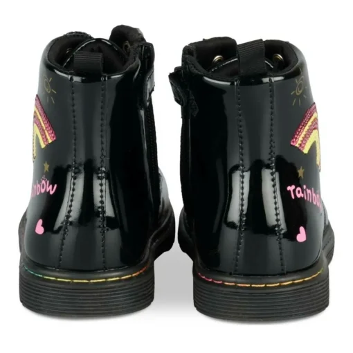 Bottines Rangers NOIR Fille Motif Multicolore Fermeture éclair