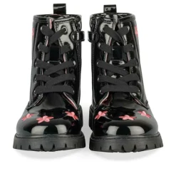 Bottines Rangers NOIR Fille Motif Fleuri Fermeture éclair