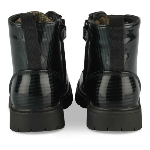 Bottines Rangers NOIR Fille Motif Iridescent Lacets