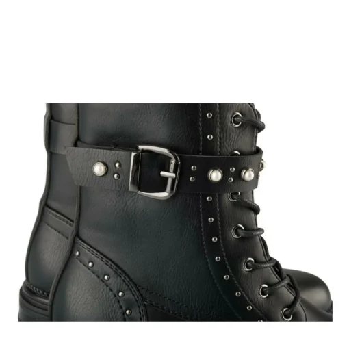Bottines Rangers NOIR Fille Motif Perle Fermeture éclair
