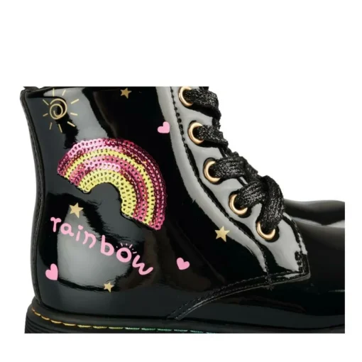 Bottines Rangers NOIR Fille Motif Multicolore Fermeture éclair