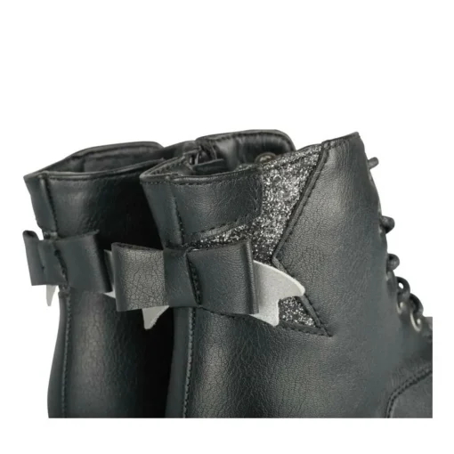 Bottines Rangers NOIR Fille Motif Paillettes Lacets