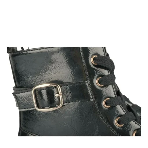 Bottines Rangers NOIR Fille Motif Iridescent Lacets